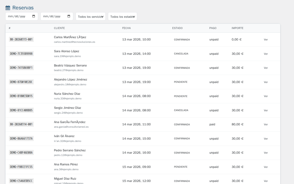Sistema de Reservas para WordPress