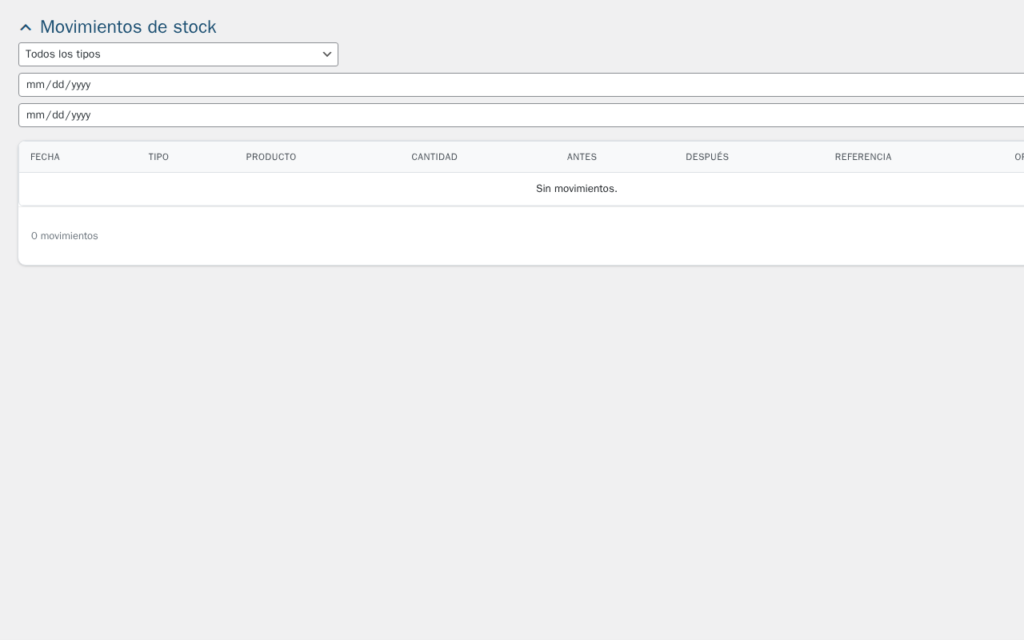 Gestión de Inventario para WordPress
