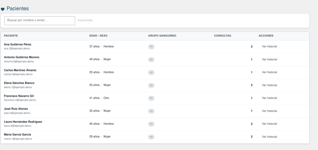 Captura de Historial Clínico para WordPress
