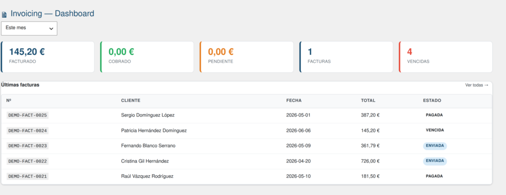 Captura de Facturación para WordPress — Cumplimiento Fiscal España