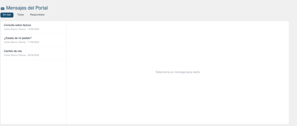 Captura de Portal de Clientes para WordPress